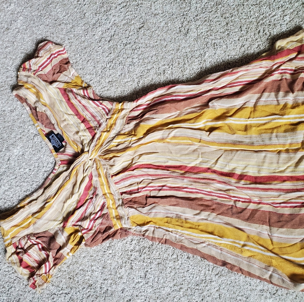 Like new striped cap sleeve empire waste mini